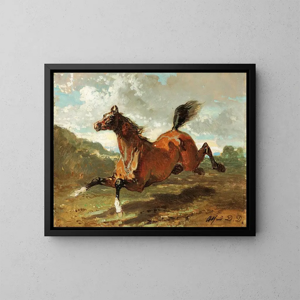 Galloping Horse - Alfred de Dreux — framed artwork on a wall