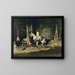 van de heer en mevrouw Mosselman en hun twee dochters - Alfred de Dreux — ingelijst kunstwerk aan de muur