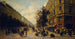 van een winkelwagen bij de ingang van een kruidenierswinkel op de hoek van de Rue Réaumur en de Boulevard Sébastopol in november 1870 - Alfred Decaen — weergave van het kunstwerk