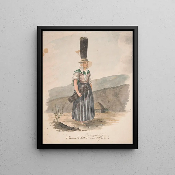 Charcoal Vendor in Tenerife (Cas Conflict) - Alfred Diston — framed artwork on a wall