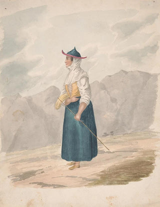 Alfred Diston - Peasant Woman with Staff La Palma.webp
