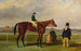 M. Martinson, Nancy F. Marson, J. Marson en een hoefsmid naar een schilderij van Harry Hall - Alfred Frank de Prades — weergave van het kunstwerk
