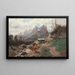 Een landschap van een wild berglandschap - Alfred Godchaux — ingelijst kunstwerk aan de muur