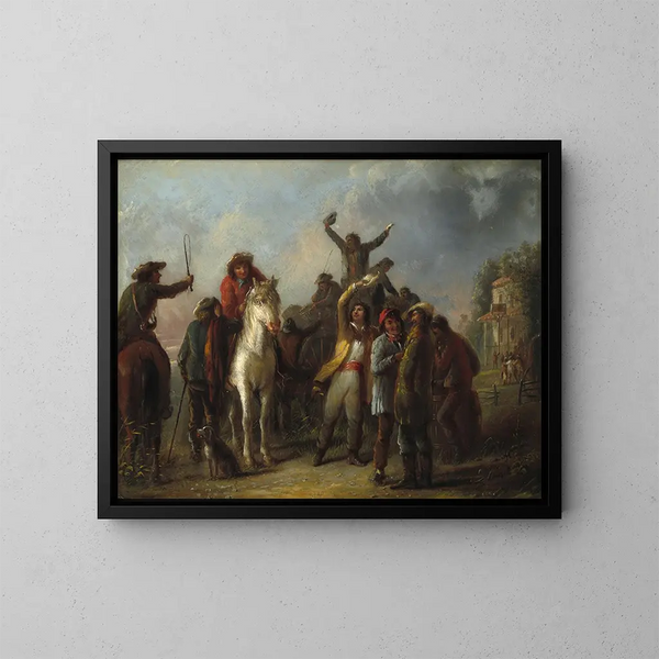 Scene of Election in Catonsville, Baltimore County - Alfred Jacob Miller — framed artwork on a wall