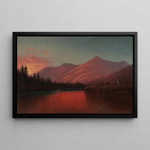van zonsondergang op Silver Lake, Cottonwood Canyon, Utah - Alfred Lambourne — ingelijst kunstwerk aan de muur