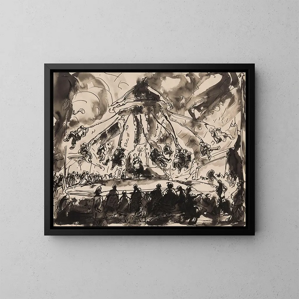 Carrousel Painting - Alfred Ost — framed artwork on a wall