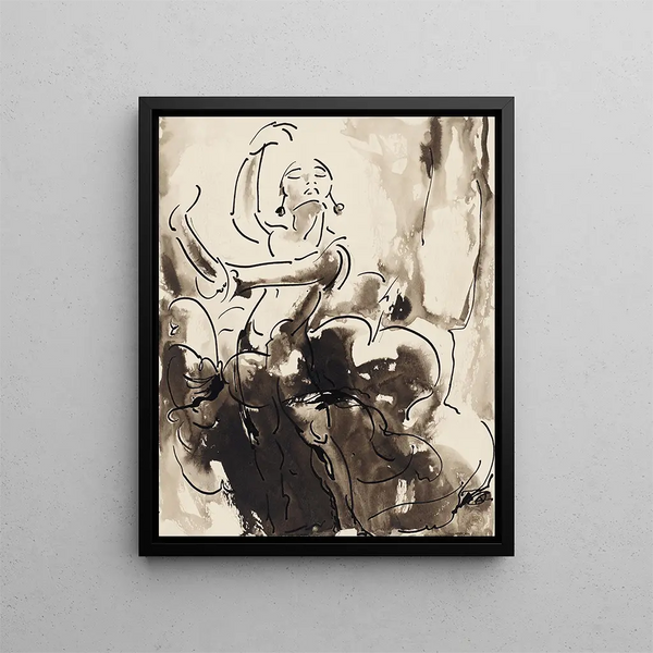 Dancing Woman Painting - Alfred Ost — framed artwork on a wall