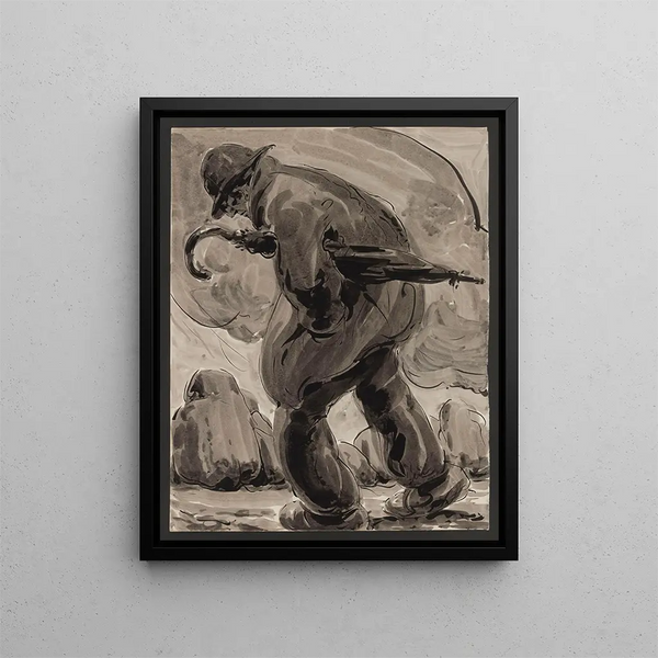 from the series L'Homme à la pierre - Alfred Ost — framed artwork on a wall