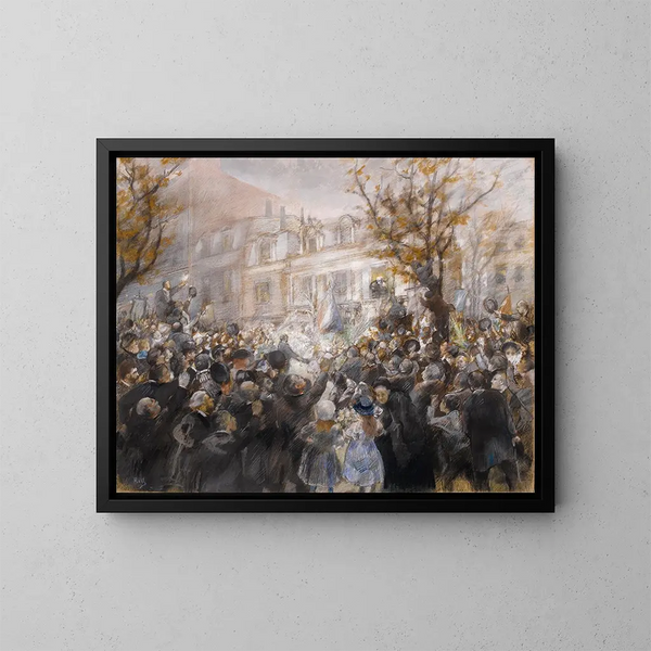 Celebration of Victor Hugo's Eightieth Birthday - Alfred Philippe Roll — framed artwork on a wall