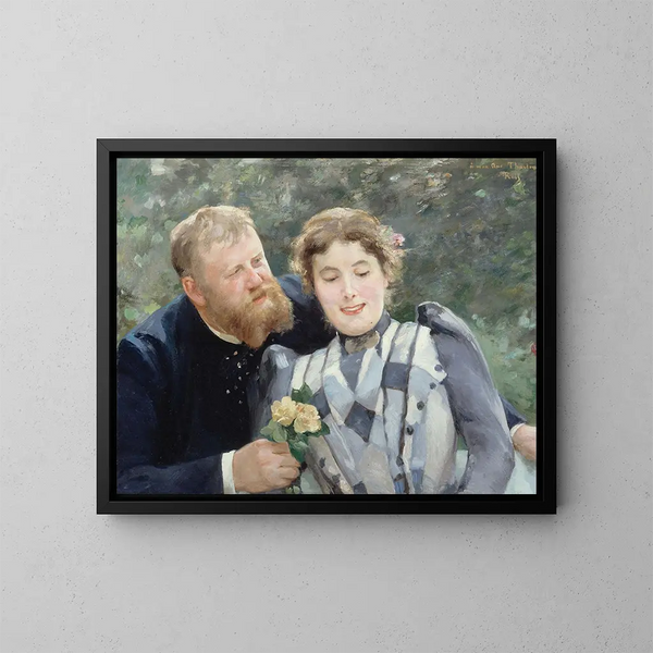 Portrait of Thaulow and his wife - Alfred Philippe Roll — framed artwork on a wall