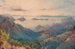 Zonsondergang over de Kikowhakarere kloven in Coromandel - Alfred Sharpe — weergave van het kunstwerk
