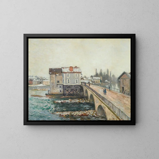 Alfred Sisley - Le Pont De Moret Et Les Moulins  Effet Dhiver.webp