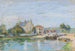 Huizen aan de oever van de Gazonne-sluis - Alfred Sisley — weergave van het kunstwerk
