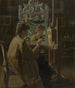 van de kunstenaar in zijn atelier - Alfred Stevens — weergave van het kunstwerk