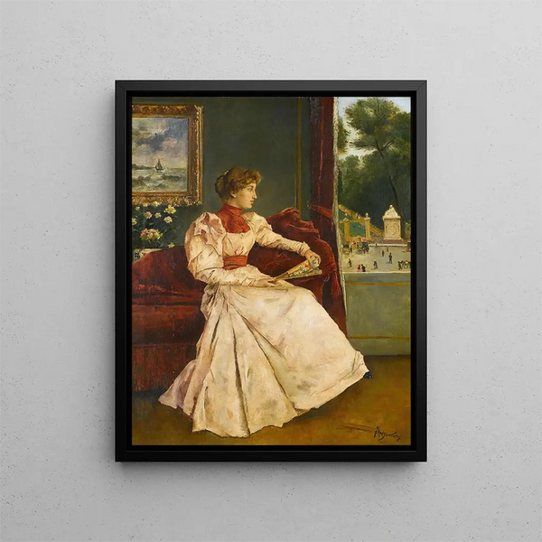 Thuis - Alfred Stevens — ingelijst kunstwerk aan de muur