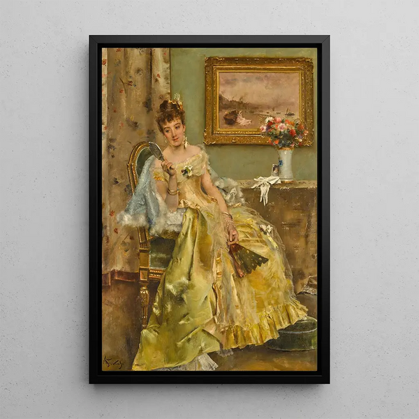Coquetterie - Alfred Stevens — ingelijst kunstwerk aan de muur