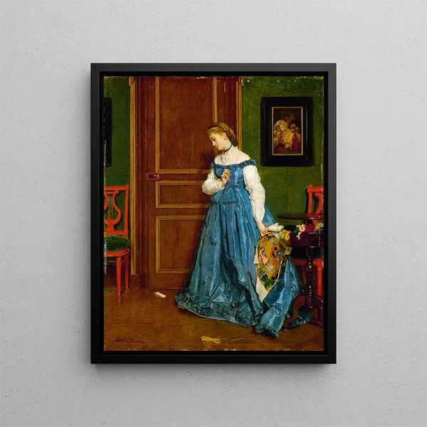 Hésitation Madame Monteaux - Alfred Stevens — ingelijst kunstwerk aan de muur