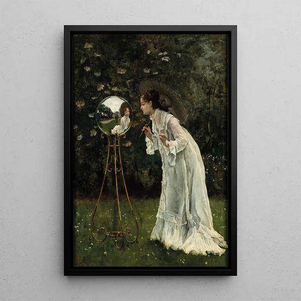 Reproductie van het schilderij La boule argentée - Alfred Stevens
