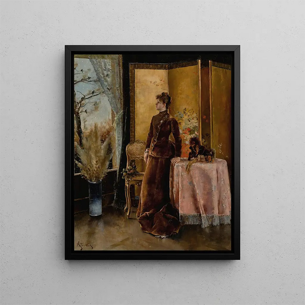 La Neige - Alfred Stevens — ingelijst kunstwerk aan de muur