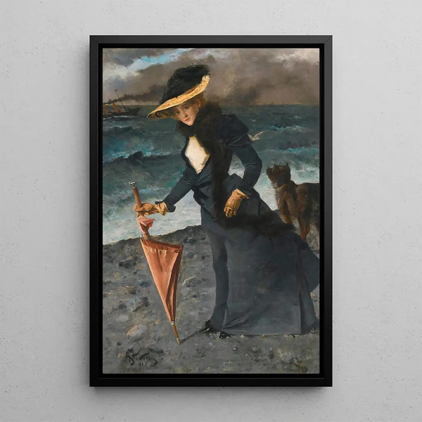 Reproductie van het schilderij De windstoot - Alfred Stevens