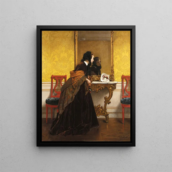 Het boeket - Alfred Stevens — ingelijst kunstwerk aan de muur