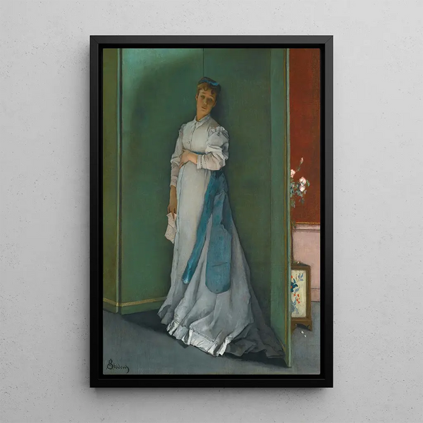 L'émotionnée - Alfred Stevens — ingelijst kunstwerk aan de muur