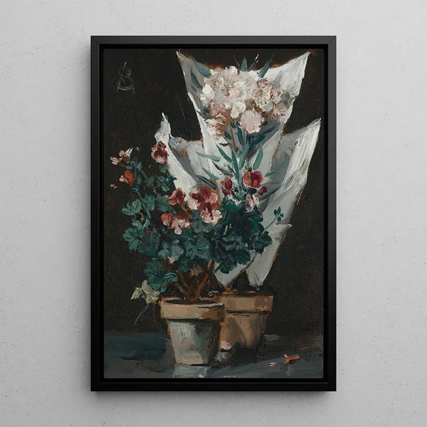 Alfred Stevens - Still life with potted geraniums.webp