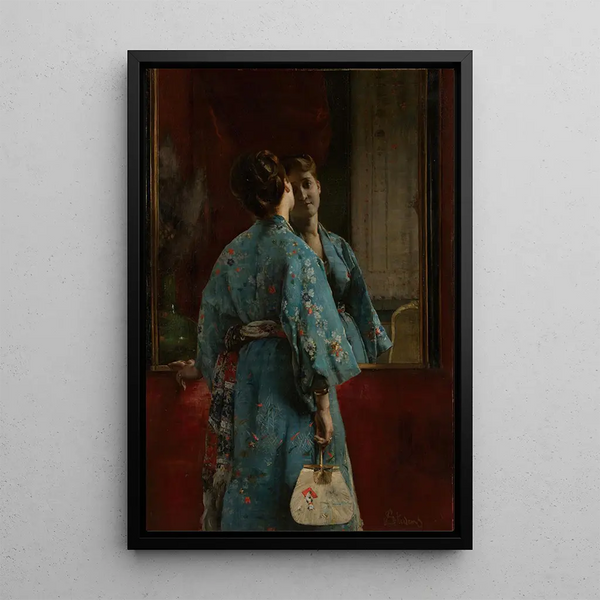 Reproductie van het schilderij Het Japanse kimono - Alfred Stevens