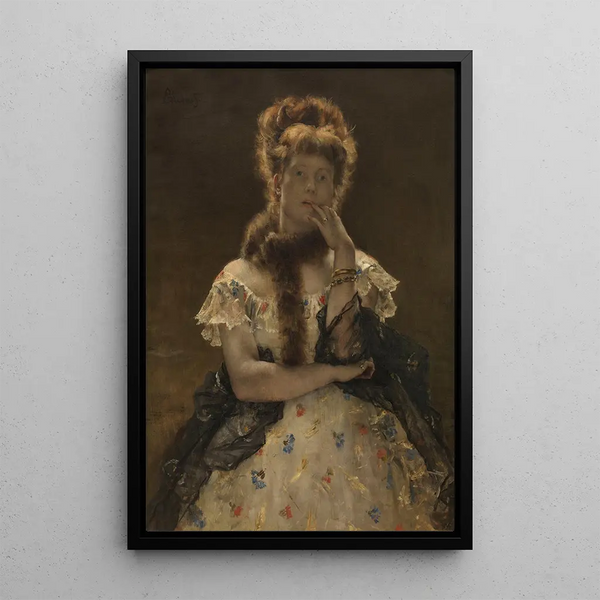 De Parijse Sfinx - Alfred Stevens — ingelijst kunstwerk aan de muur