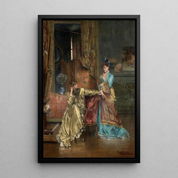 La Visite - Alfred Stevens — ingelijst kunstwerk aan de muur