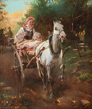 Alfred Von WieruszKowalski - Country woman on sulky.webp