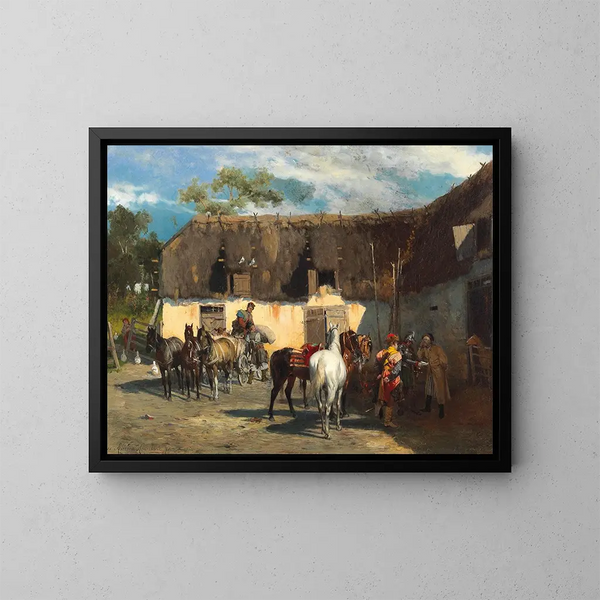 La Réquisition - Alfred von Wierusz-Kowalski — framed artwork on a wall