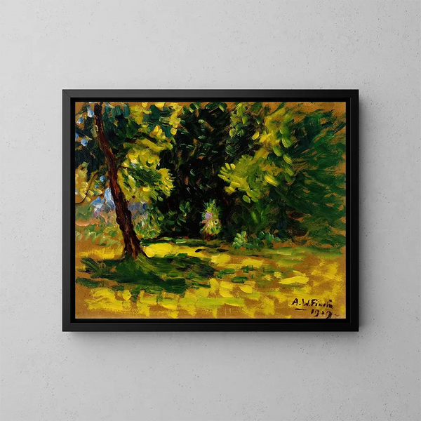 Bushes - Alfred William Finch — framed artwork on a wall