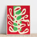 Reproductie van het schilderij Henri Matisse - Algen op rode en groene achtergrond