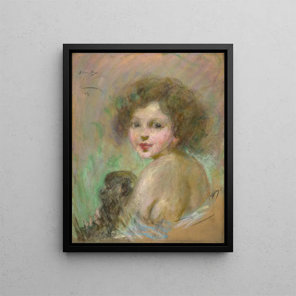 Kind met aap - Alice Pike Barney — ingelijst kunstwerk aan de muur