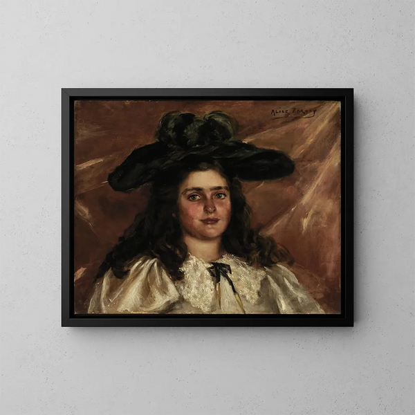 Laura Alice met grote hoed - Alice Pike Barney — ingelijst kunstwerk aan de muur