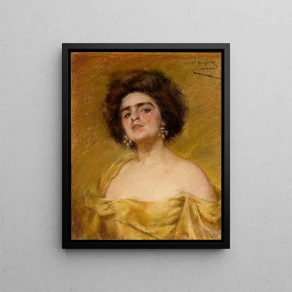 Laura en geel - Alice Pike Barney — ingelijst kunstwerk aan de muur