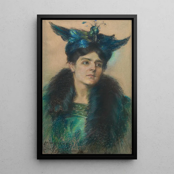 Marianne met hoed - Alice Pike Barney — ingelijst kunstwerk aan de muur
