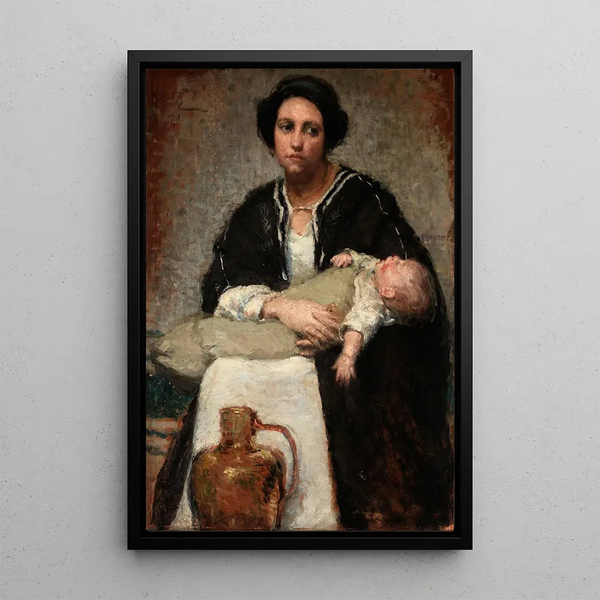 Moeder en slapend baby - Alice Pike Barney — ingelijst kunstwerk aan de muur