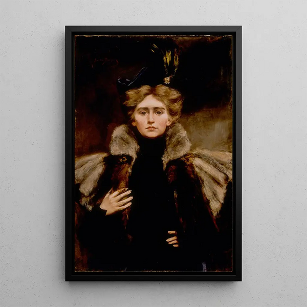 Natalie en bontjas - Alice Pike Barney — ingelijst kunstwerk aan de muur