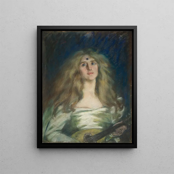Natalie à la mandoline - Alice Pike Barney — ingelijst kunstwerk aan de muur
