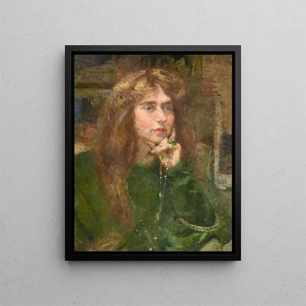 Natalie met ketting - Alice Pike Barney — ingelijst kunstwerk aan de muur