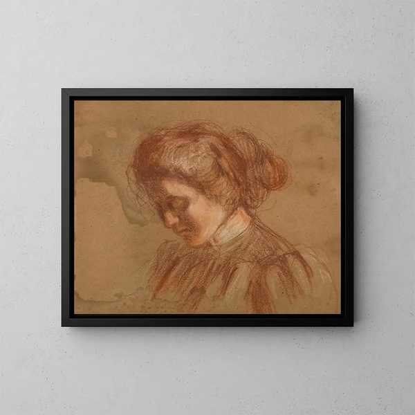 Studie met rode potlood - Alice Pike Barney — ingelijst kunstwerk aan de muur