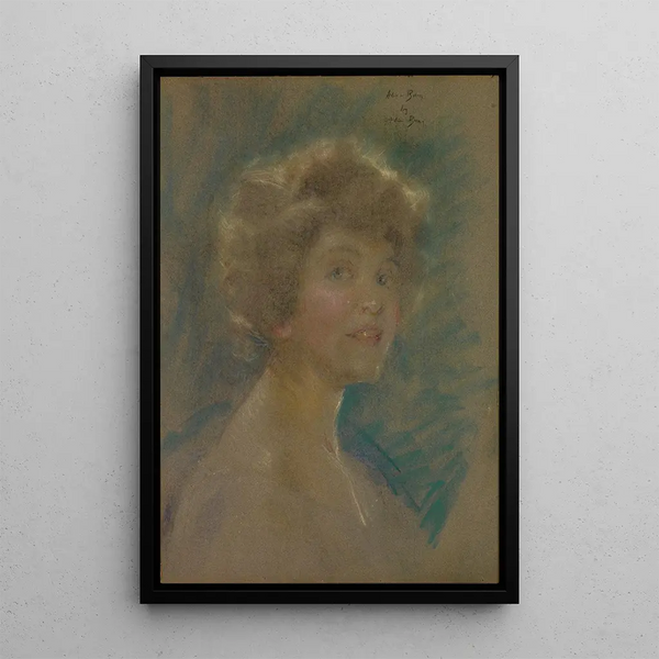 Zelfportret in lichte tinten - Alice Pike Barney — ingelijst kunstwerk aan de muur
