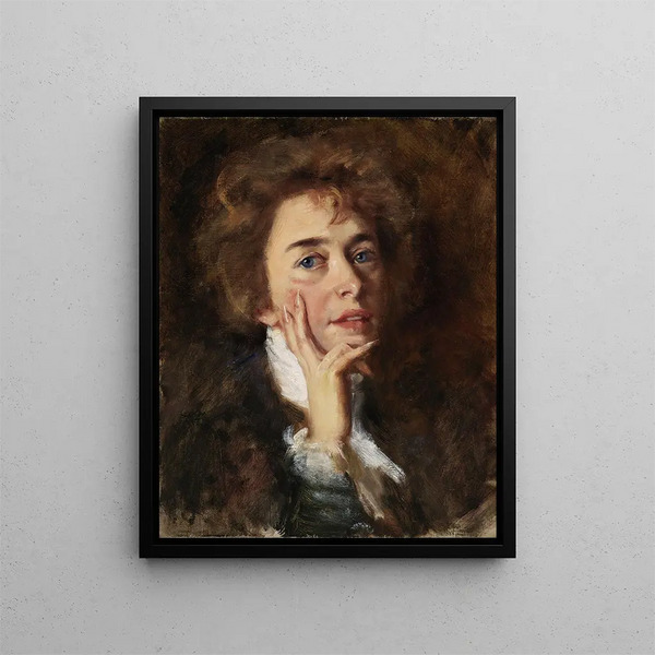Zelfportret met jabot - Alice Pike Barney — ingelijst kunstwerk aan de muur