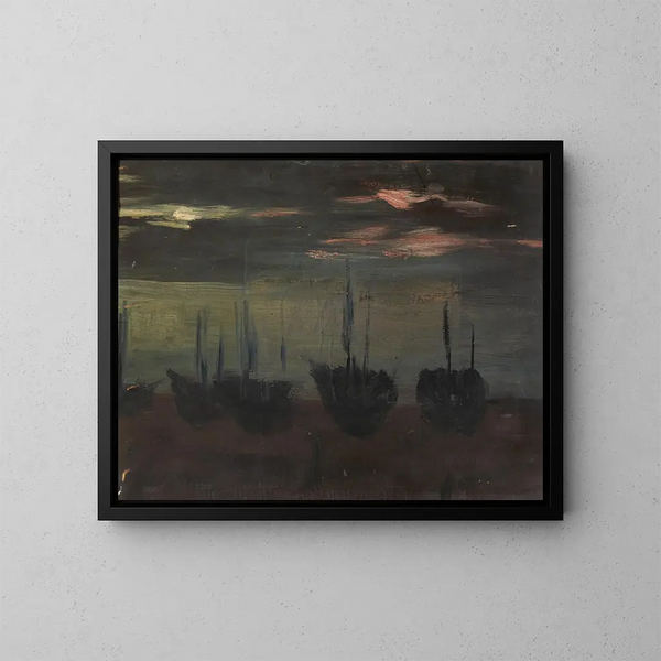 Boten bij maanlicht - Alice Pike Barney — ingelijst kunstwerk aan de muur