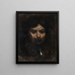 The Musketeer – Alice Pike Barney — soldier with a lit face against a black ground, framed art print on a wall