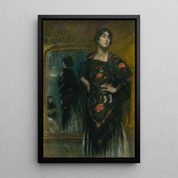 Het Spaanse Sjaal - Alice Pike Barney — ingelijst kunstwerk aan de muur