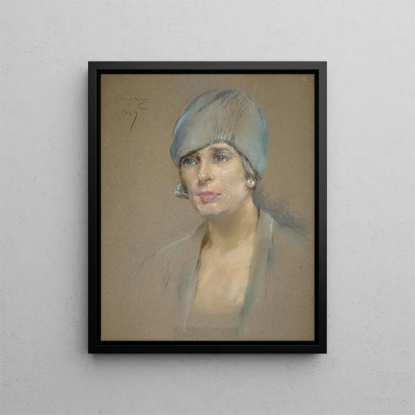 De bezoeker Mme Richard P. McCullough - Alice Pike Barney — ingelijst kunstwerk aan de muur