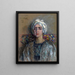 The White Turban – Alice Pike Barney — portrait of a woman in a white turban, framed art print on a wall